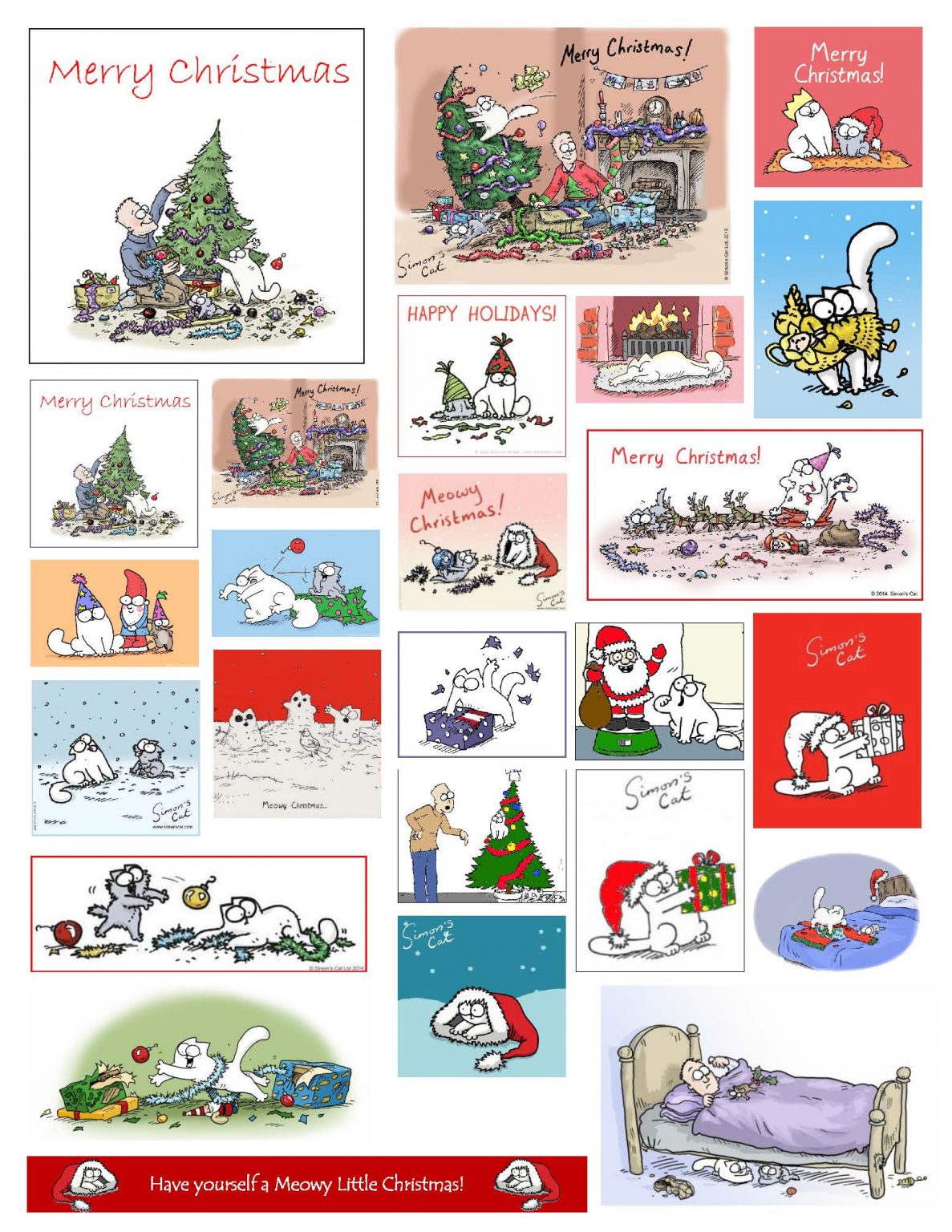 Teats on a Bull » Simon’s Cat Christmas Happy Planner Stickers